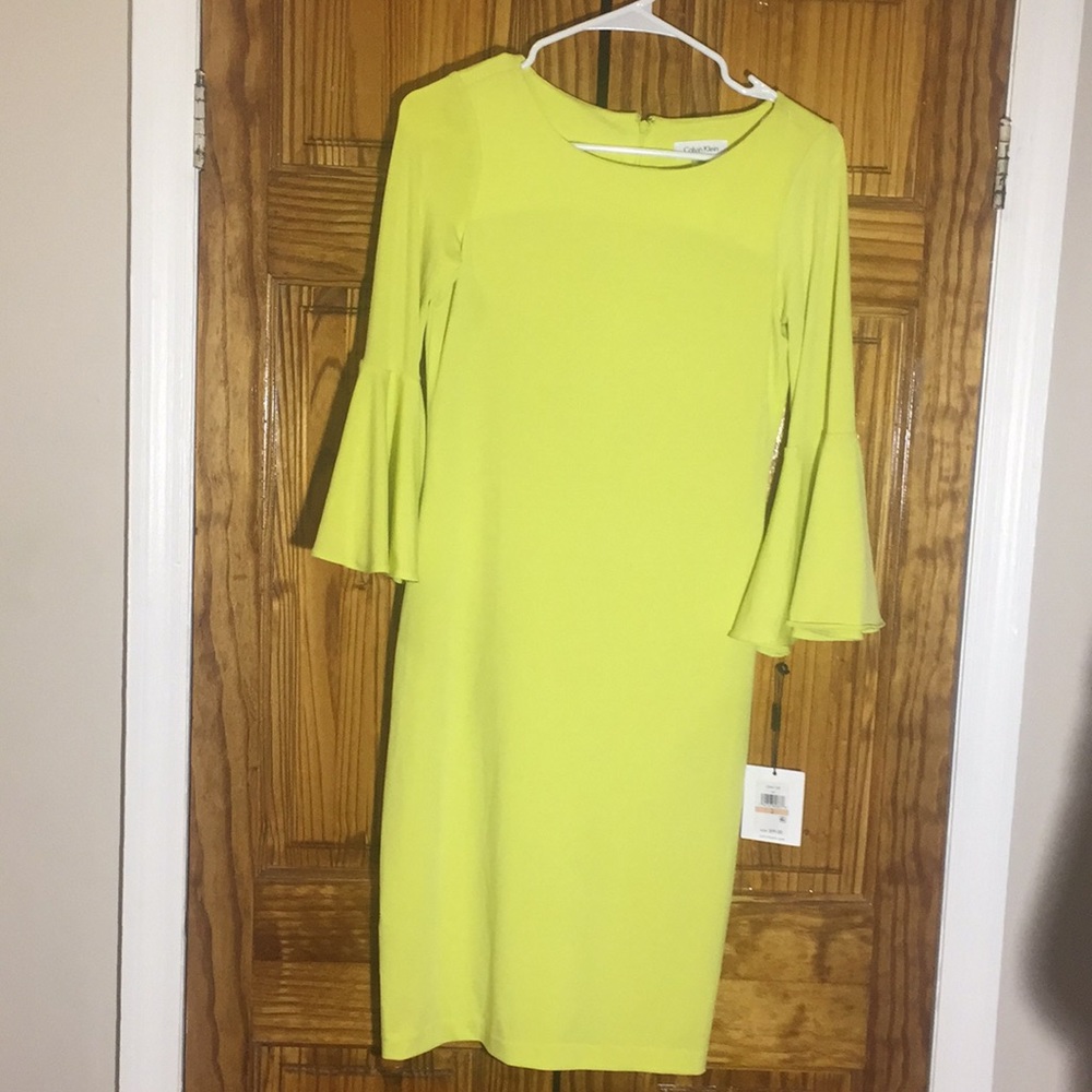 Calvin Klein Women’s 3/4-Peplum Sleeve Dress